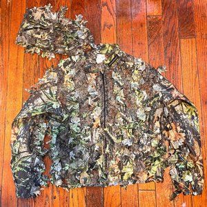 2 PC MOSSY OAK Underbrush LEAFY 3D SUIT & HOOD